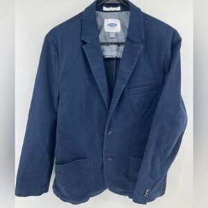 Old Navy Causal Blazer Ink Blue Solid Womens Lg Deep Pockets Work Wear Business